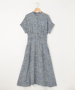 組曲 L フラワーレイヤープリント ワンピース ブルー系5