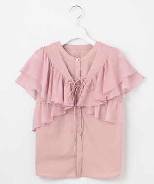  【2WAY】フリルコンビ ブラウス