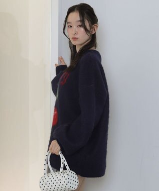 WEGO シャギーグラフィックニットBIGプルオーバー 柄2