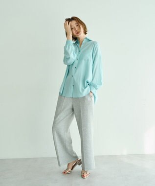 YECCA VECCA バックギャザーロングシャツ Mint