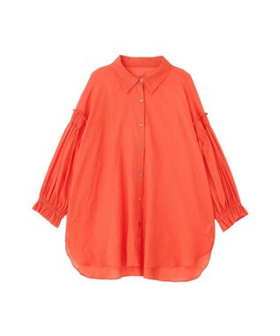 YECCA VECCA 綿麻シアーボリュームギャザーシャツ Off White