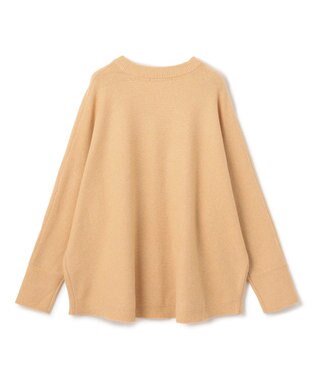 UNFILO 【洗える】ふわふわニット ラウンドヘム キャメル