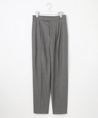 23区 【エステータ】ウールトロドライストレッチ タックテーパード パンツ グレー