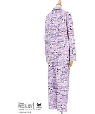 WACOAL ワコール_リラックス＆スリープ パジャマ 長袖 長ズボン オーガニックコットン100%(本体) PEANUTS スヌーピー レディース FDX552 /ワコール ピンク