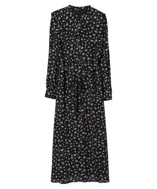 earth music&ecology キンモクセイ柄ワンピース Black