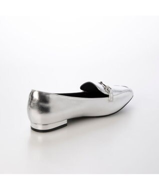 MODE ET JACOMO <noyau>スクエアトゥビット付きヒールローファー シルバー