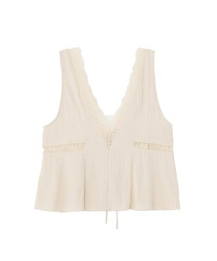 Green Parks ランジェリー風サテンビスチェ Ecru