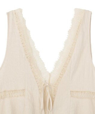 Green Parks ランジェリー風サテンビスチェ Ecru