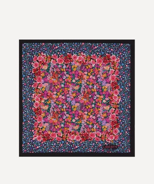LIBERTY. フローラル メドレー シルクツイル スカーフ 45 ピンク