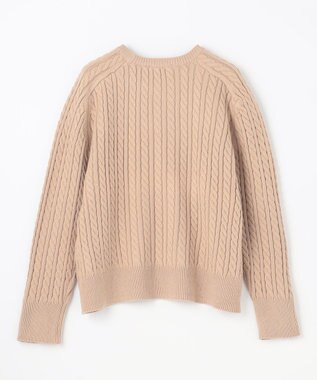 ANY L 【洗濯機可】クロップド丈ケーブルニット ベージュ