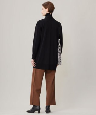 ICB 【洗える】 ウールアセテートハイゲージ カーディガン ブラック系