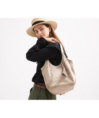 genten 【WEB限定再入荷】リノ トートバッグ大 イエローブラウン
