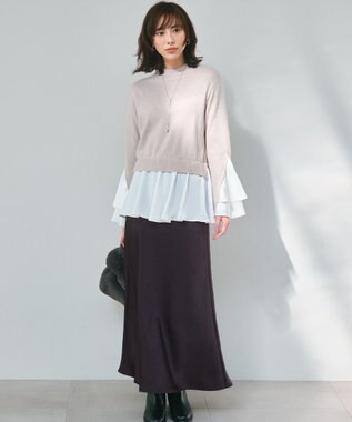 23区 フェイクファー チェーン バッグ グレー系