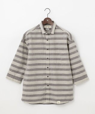  【SPACE／UNISEX】七分袖 ランダムボーダー シャツ