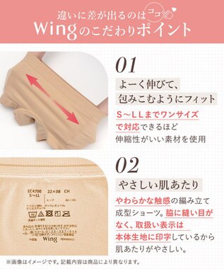 Wing 【マッチミーショーツ】　ワンサイズ（S~LL）　高伸度素材　ボーイレングス　ウイング／ワコール　EC4700 ベージュ