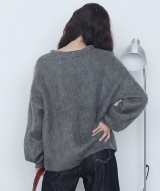 WEGO モヘアタッチBROOKLYNロゴニット グレー