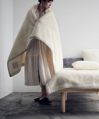 LOOM&SPOOL SRN2メリノウール毛布ハーフ アイボリーIV