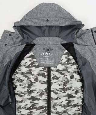 JOSEPH ABBOUD MOUNTAIN 【UNISEX】ホットピアスラブジャガードカモ コート ライトグレー系