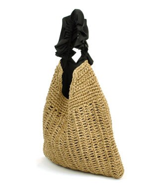 UNBILLION cachecache フリルワンハンドルペーパー手編みトート ブラック