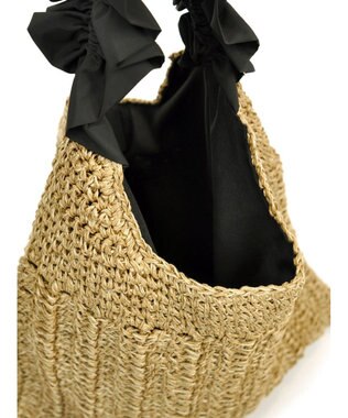 UNBILLION cachecache フリルワンハンドルペーパー手編みトート ブラック