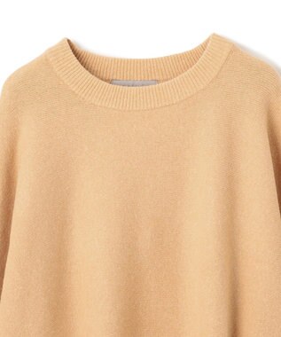 UNFILO 【洗える】ふわふわニット ラウンドヘム キャメル