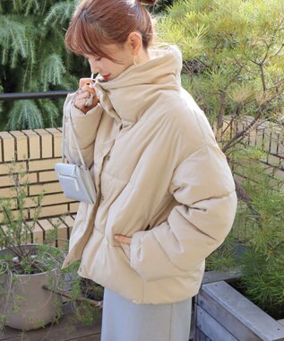 AMERICAN HOLIC リサイクル軽ポカ撥水加工スタンドショートコート Light Beige