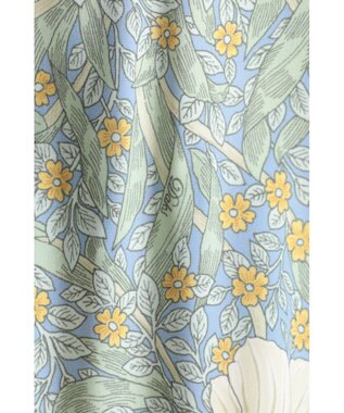 DAKS ボタニカルプリント七分袖プルオーバー ライトブルー