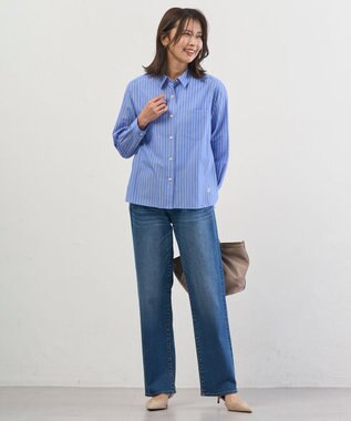 J.PRESS LADIES L 【洗える】BASIC STRETCH DENIM ボーイフィット デニム ユーズド系