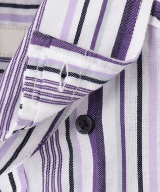JOSEPH ABBOUD 【キングサイズ・吸水速乾】ソアロンストライプ 半袖 パープル系1