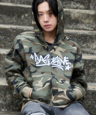 WEGO 【ユニセックス着用ITEM/SMLサイズ展開】グラフィックZIPパーカー 柄1