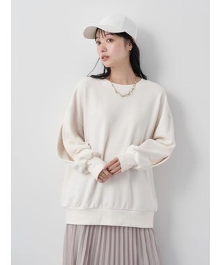 earth music&ecology 袖スリットスウェット Ivory