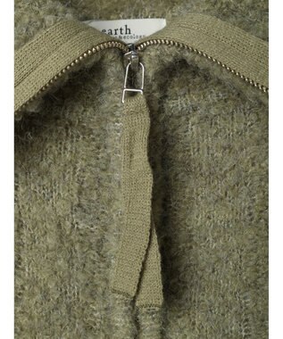 earth music&ecology ブークレハーフジップミニワンピース Khaki