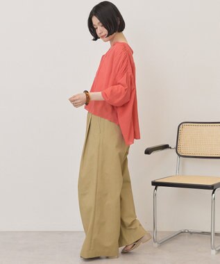 AMERICAN HOLIC スキッパーギャザーブラウス Red