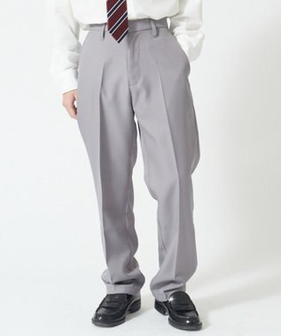 WEGO 【SCHOOLITEM】メンズスクールスリムスラックス グレー