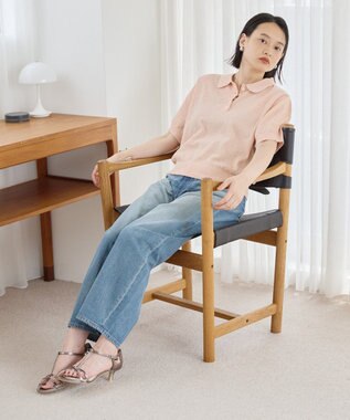 AMERICAN HOLIC ブークレ半袖ニットトップス Navy