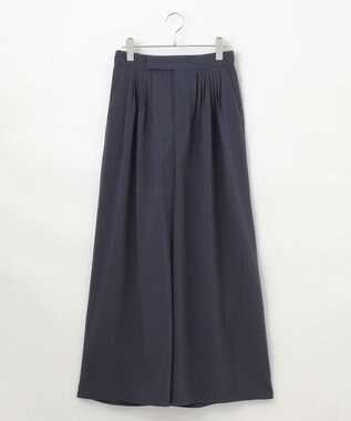 #Newans 【洗濯機可能/ストレッチ】ベリーワイドパンツ ネイビー