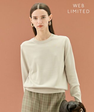 BEIGE， 【WEB限定・洗える】LECERF / 異素材バックシアーストレッチニット