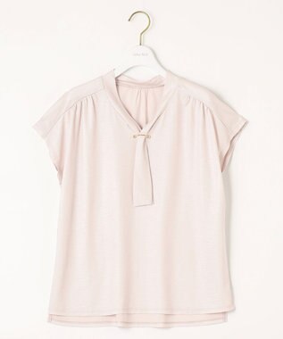 ANY SIS 【洗える】ポリベアボウタイ ブラウス ペールピンク