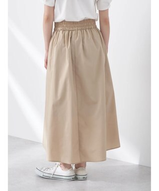 earth music&ecology ウエストリボンヘムスカート Beige