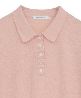 AMERICAN HOLIC ブークレ半袖ニットトップス Navy