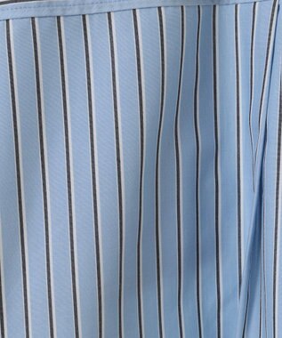 Green Parks イージーケアショート丈ストライプシャツ Off White