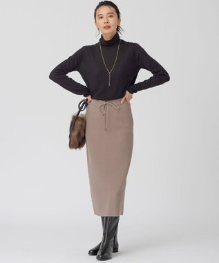 23区 ヴィスコースストレッチ タイト スカート モカ