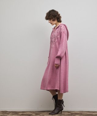 GRACE CONTINENTAL ケミカルレースニットワンピース ピンク