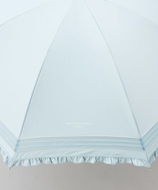 AURORA 【MACKINTOSH LONDON（マッキントッシュ ロンドン）】フリルオーガンジータック加工晴雨兼用パラソル（長傘） ミントグリーン