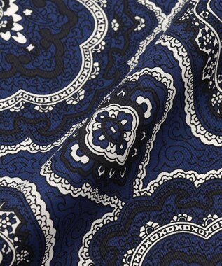 23区 オーナメントプリント スカーフ ネイビープリント