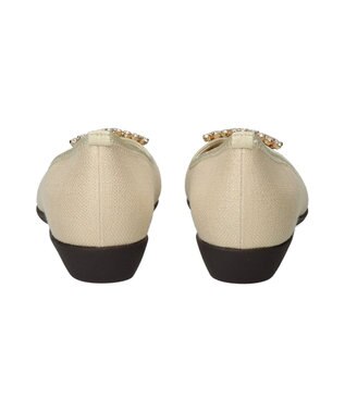 Bridget Birkin ＜2E＞【Bridget Birkin Walk】ビジューモチーフポインテッドパンプス ベージュ雑材