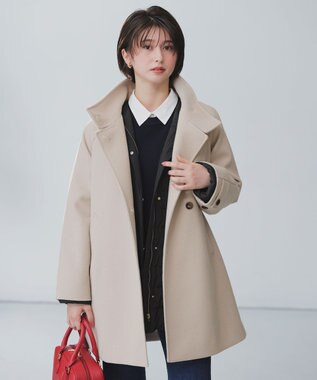 ANY SIS S ウールライクスタンドカラー ミドルコート アイボリー