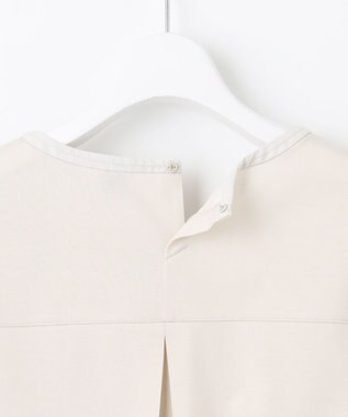 J.PRESS LADIES L プレーティングジャージー タックスリーブ カットソー グレージュ系