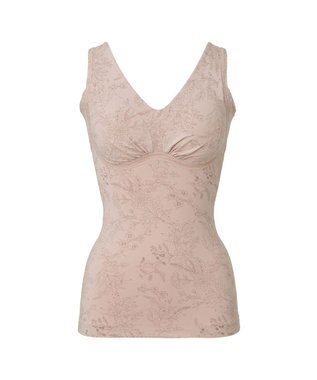 BRADELIS New York 【Yukine inc. 】ゆきねえ365綿混モアらくフルカップブラキャミ23 補正下着 締め付けすぎない快適シェイパー フラワーローズベージュ