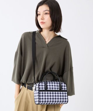 LeSportsac SQUARE TH CROSSBODY/アップタウンギンガム/ブラック